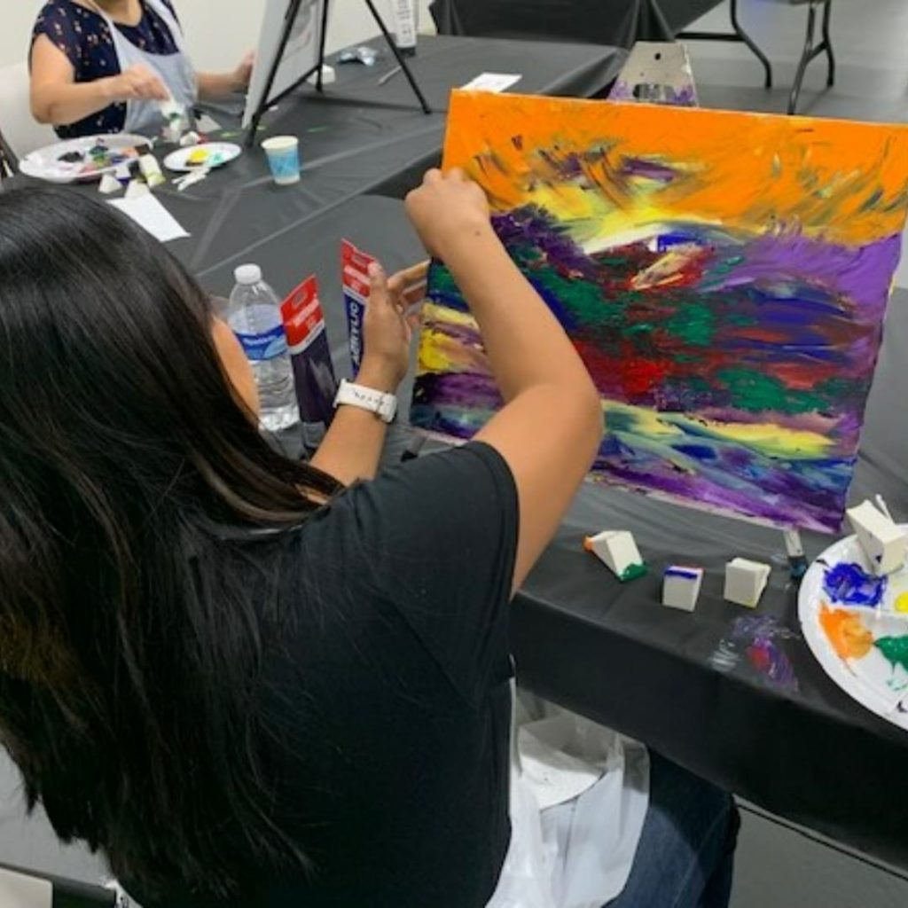 participants in an art4healing studio workshop